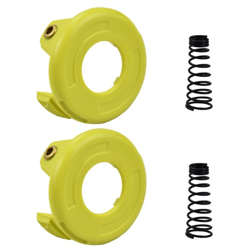 

For Ryobi RAC118 Spool Cover Spring Garden Tool Parts Grass Trimmer Lawn Mover Plastic Replacement Spool Cap 2 Set