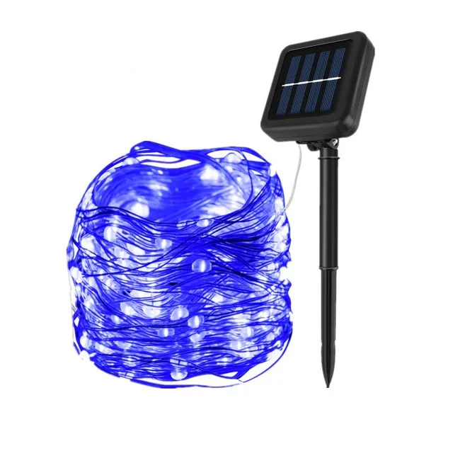 thumbnail image 1 of Guirnalda de luces LED solares para exteriores, 42 m, guirnalda de luces LED para jardín, resistente al agua, decoración navideña para patio, 1 of 5