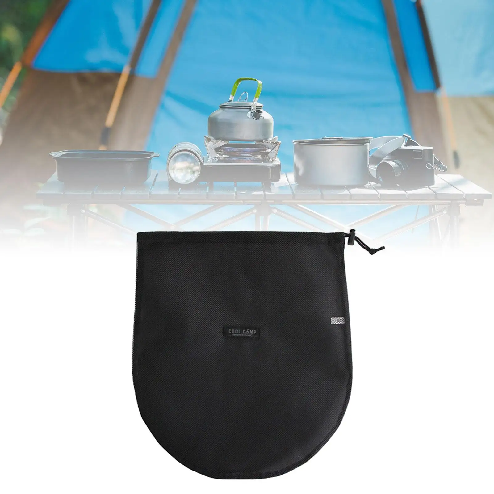 Camping Net Bag Outdoor Mesh Drawstring Storage Bag for Picnic Hiking