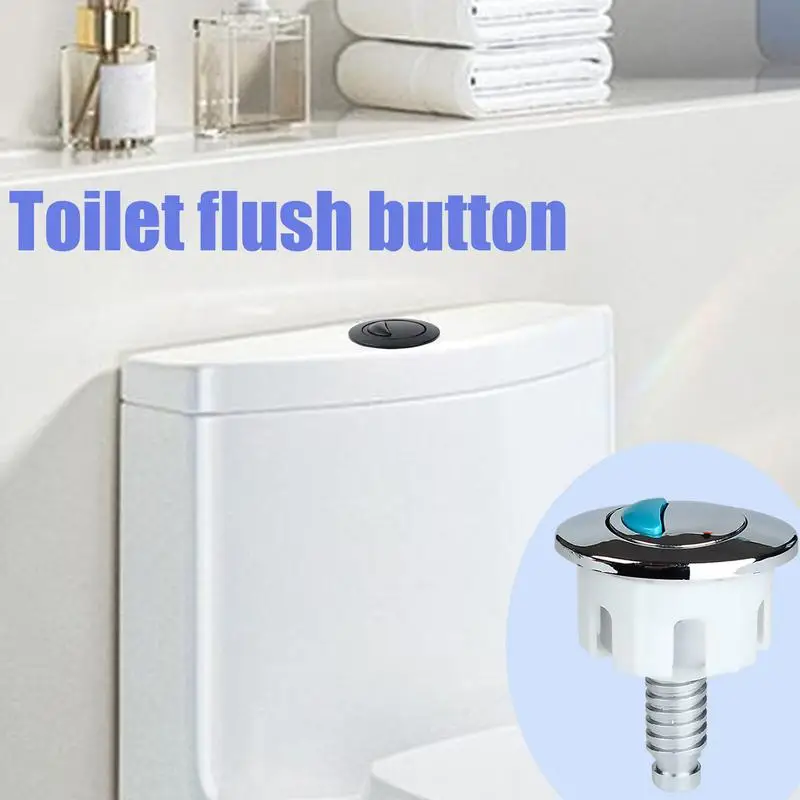 Toilet Tank Push Button Double Toilet Flushing Button Round Push Bathroom Accessories Replacement Rustproof