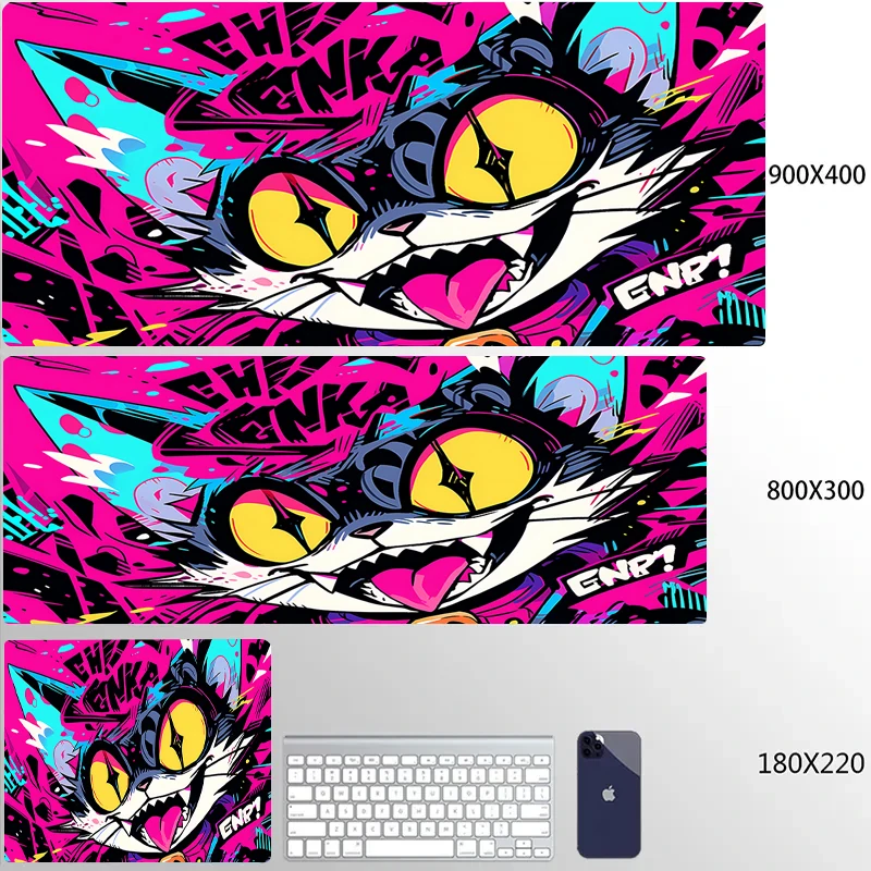 thumbnail image 1 of Xxl alfombrilla de ratón de Anime rosa para gato, alfombrilla para jugador, alfombrilla de escritorio para chica bonita, alfombrilla antideslizante para ratón de juegos, alfombrilla de goma para tecla, 1 of 5