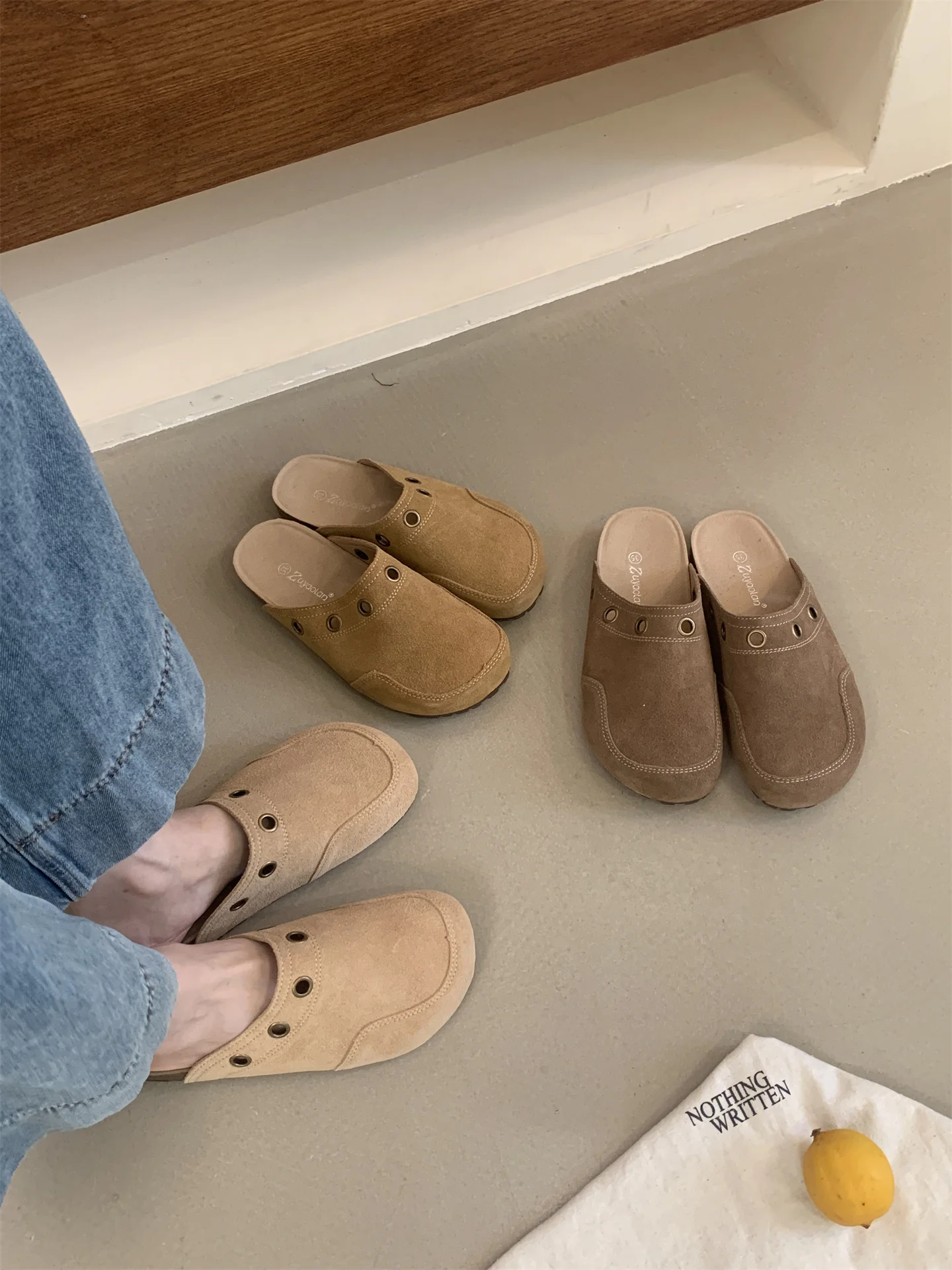 Genuine Suede Clogs For Women & Men - Cork Footbed Arch Support Potato Shoes