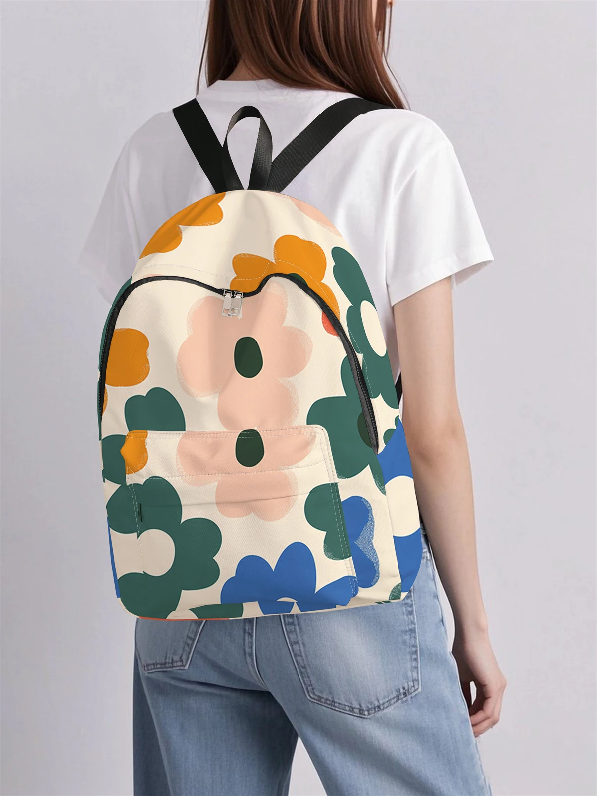 Oil painting flower pattern backpack, new model for 2025, casual travel backpack, lightweight and simple casual travel backpack