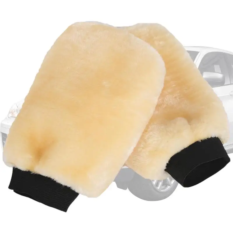 

Car Wash Mitt Scratch Free Microfiber Mittens For Cleaning Car Wool Car Wash Gloves 1Pc Cleaning Polish Gloves For Car