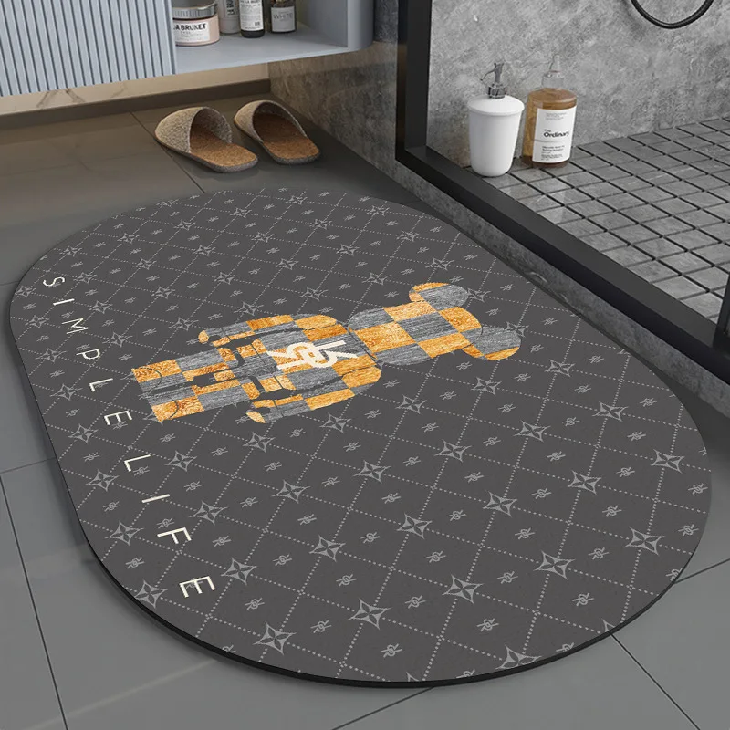 

Modern Light Luxury Absorbent Floor Mat Diatom Mud Cushion Bathroom Absorbent Pad Bathroom Non-slip Foot Pad Bathroom Carpet