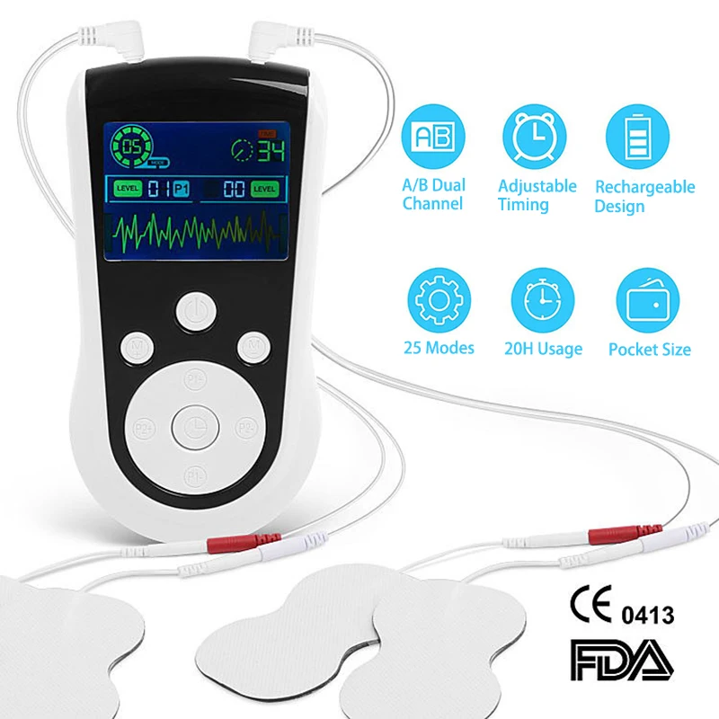 

25 Modes EMS Electric Muscle Therapy Stimulator Tens Unit Machine Physiotherapy Pulse Acupuncture Body Massage Relax Pain Relief