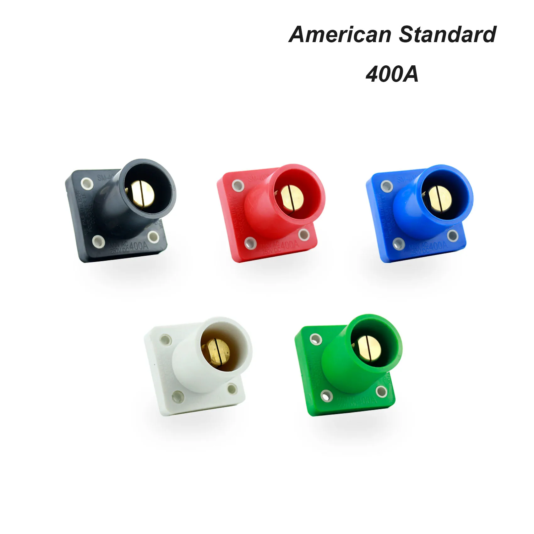 5PCS400AmpRLOKSocketSetPanelMountedMaleSinglePolePower