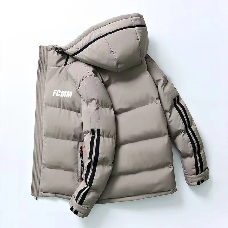 

Новинка 2023, мужской Тренч, Корейская версия, приталенная короткая хлопковая куртка, рабочая куртка, пуховая хлопковая куртка