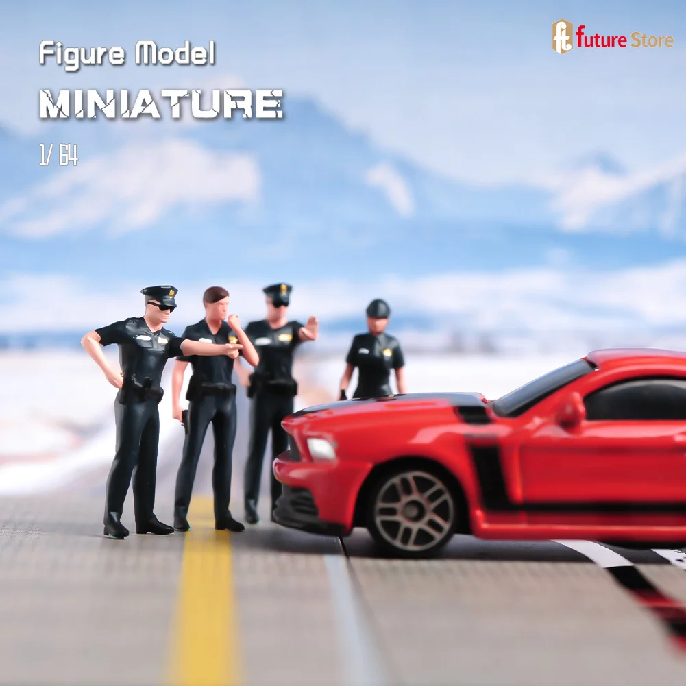 Miniature 1/64 Beauty Female Leisure Male Policeman Painted Figure Street Scene Figurine Sand Table Photography Prop Craft Model - 4