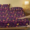 1pc Ring Heart Cover Pattern Brushed Fitted Sheet, Bedroom Printed Bedspread, Bedding (not include pillowcase) 3
