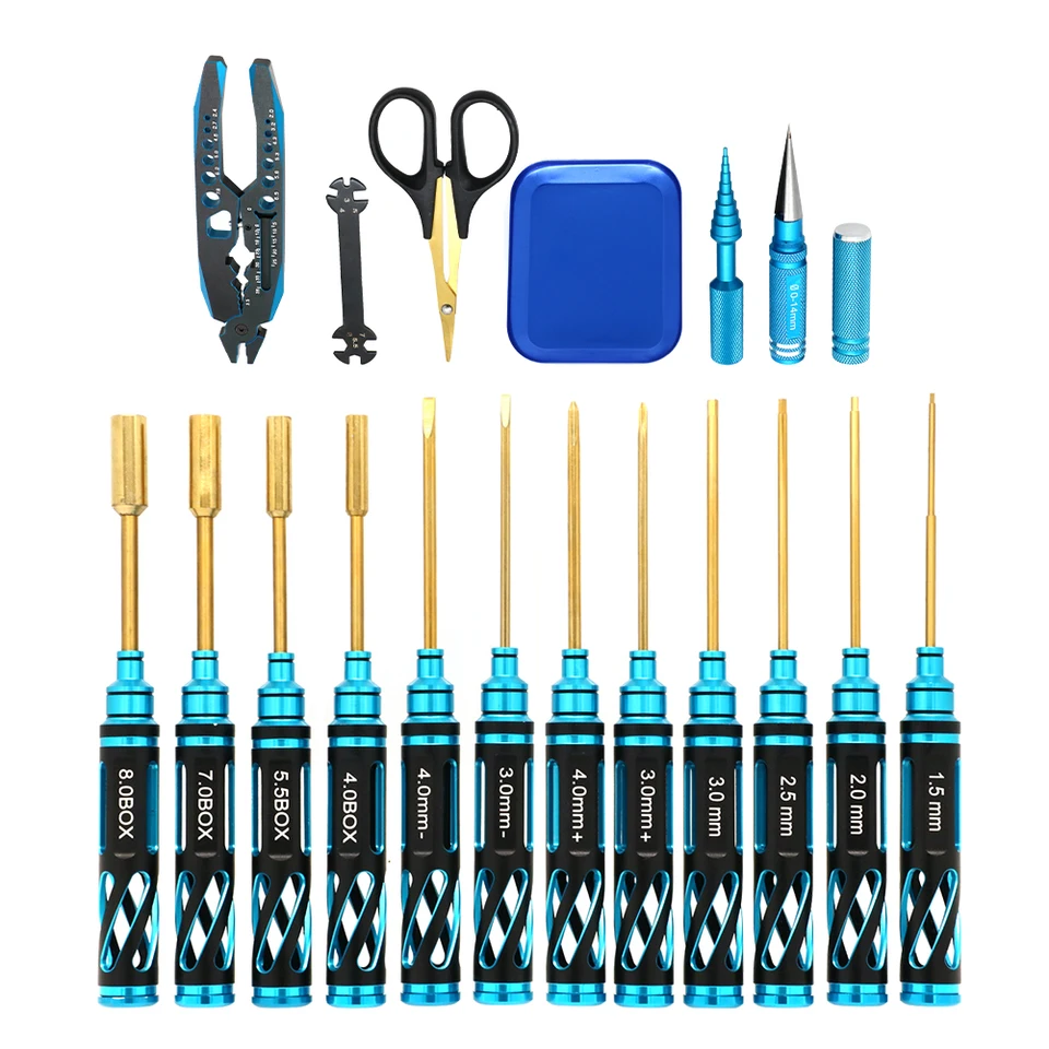thumbnail interactive-video image 1 of Hobbypark 11-in-1 RC Tools Kit - Professional Repair Set For Drones & Cars 1 of 10