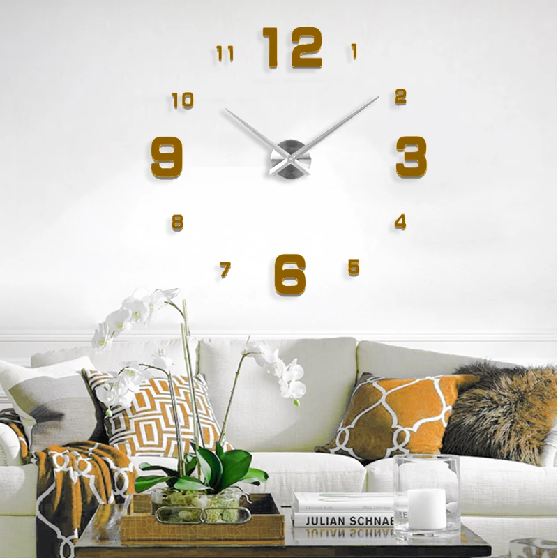 Fashion 3D 2022 new sale wall clock clocks reloj de pared watch 3d diy Acrylic mirror Stickers Quartz Modern Home Decoration 