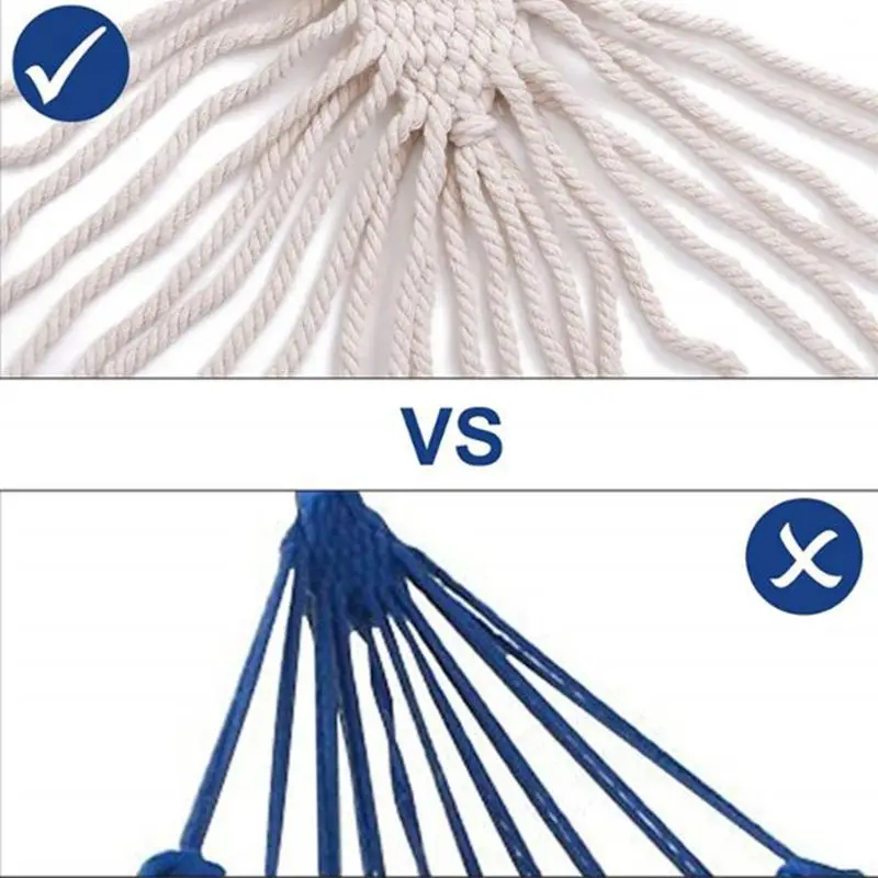 Double Hammock Outdoor Rollover Prevention Camping Canvas Hanging Swing Bed 200x150cm Actual Use Area