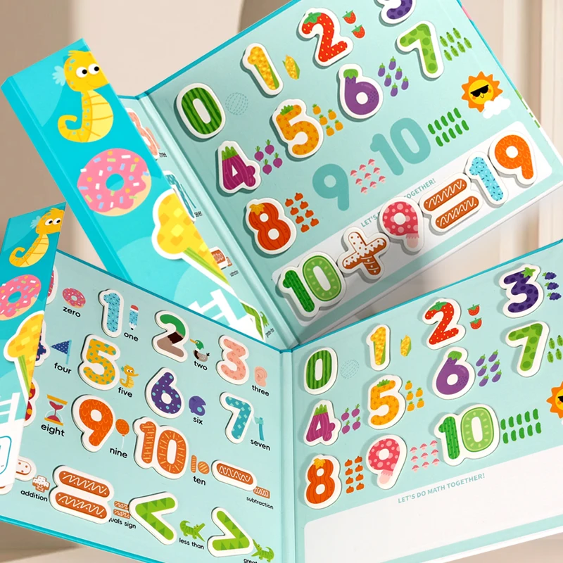 Magnetic Logic Puzzle Cognitive Book for Kids Number Operations Math Skills Educational Toy STEM Learning Magnetic Stickers
