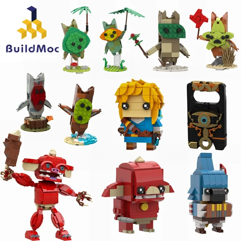 Ensemble de blocs de construction de figurines MOC pour enfants, Ruins,  Interface Breath Link, Kass, Lynel