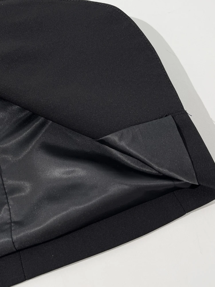 CHICEVER Spliced Sheer Mesh Blazers For Women Notched Collar Long Sleeve Tunic Patchwork Pockets Slim Solid Spring Blazer Female