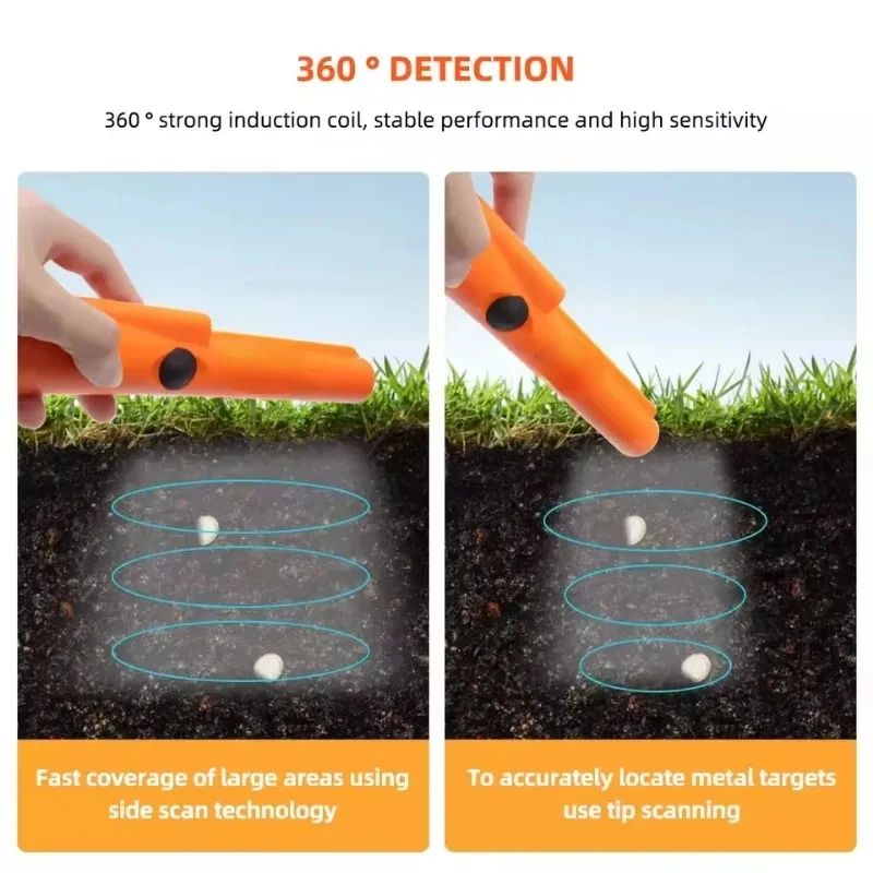 Metal Detector Handheld Diving Detector GP Pointer Metal 360 Degree Scan Accurate Pointer Waterproof Coil Security