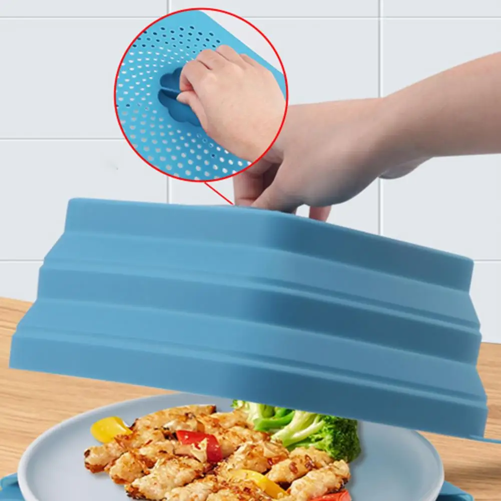 Vented Collapsible Silicone and Glass Microwave Plate Cover