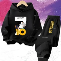 Autumn Football CR7 Ronaldo Fan Clothes Kid's Hoodie +Pants Suit 2pcs Set Boy Girl Tracksuit 3-12Y Children Sweatshirt Set