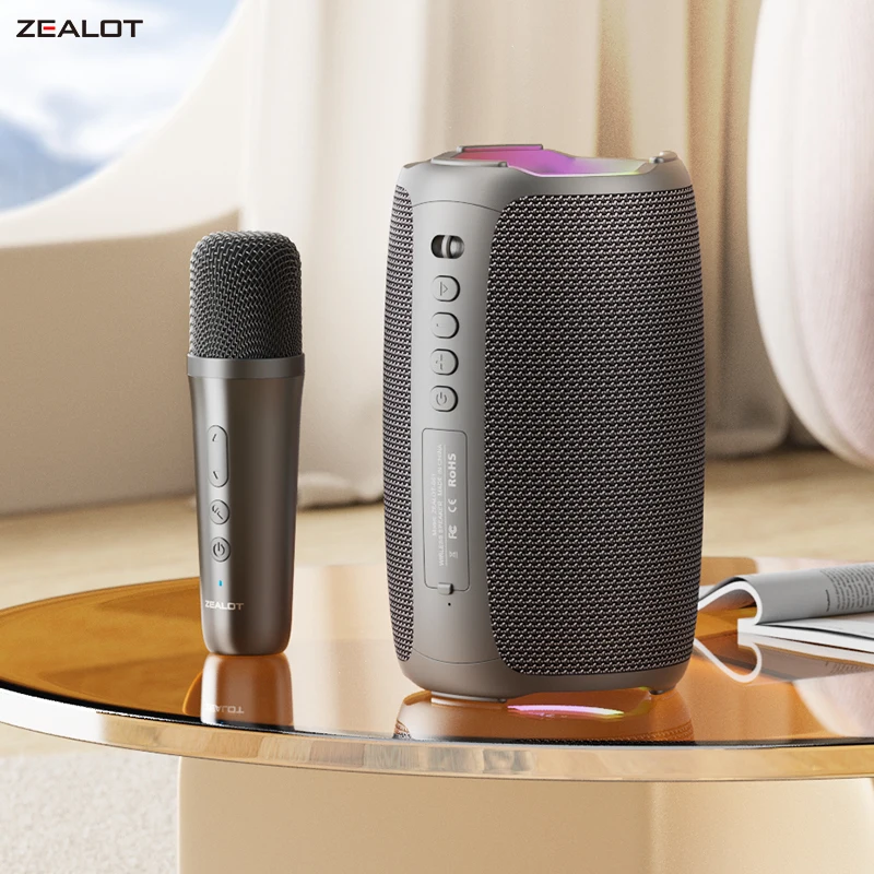 ZEALOT-S61M Karaoke Machine Portable Bluetooth 5.3 Speaker System with 1-2 Wireless Microphones Home Family Singing Gifts