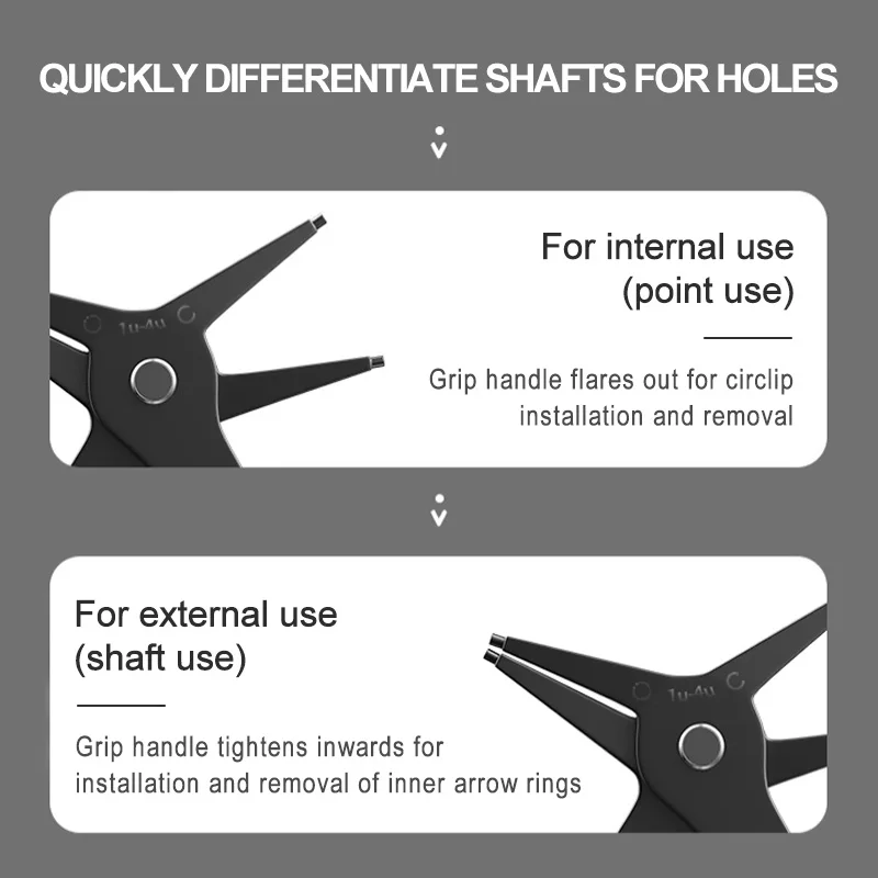 2 in 1 Circlip Pliers For Internal External Card Retaining Multifunctional Professional Hand Tool Hardware Repair Tool
