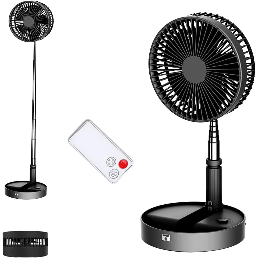 

Floor Fan, My Foldaway Travel Fan With Remote Control Timer, Battery Operated Or USB Powered,Adjustable, Desk Portable Fan