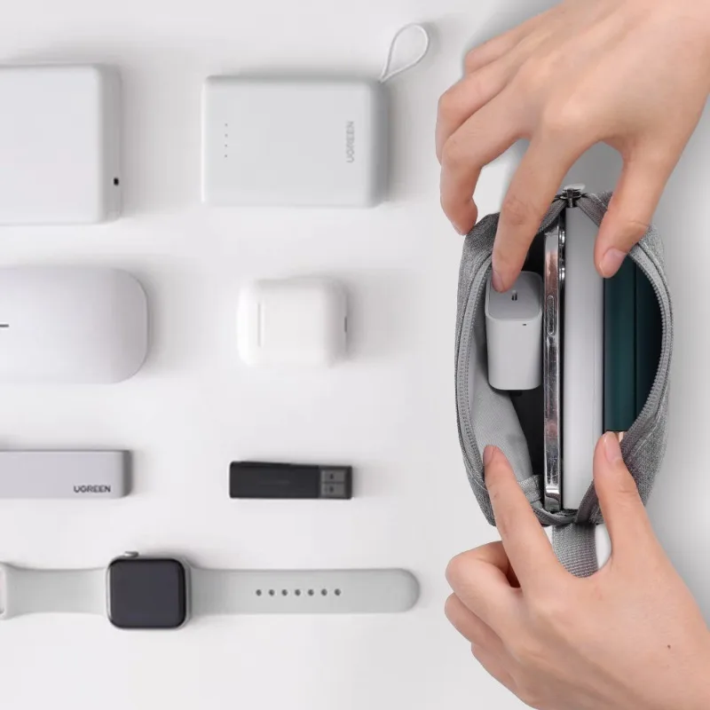 휴대용 대용량 스토리지 백, 와이어 충전기, 디지털 USB 가제트, 보조배터리 데이터 케이블, 정리함 여행 액세서리