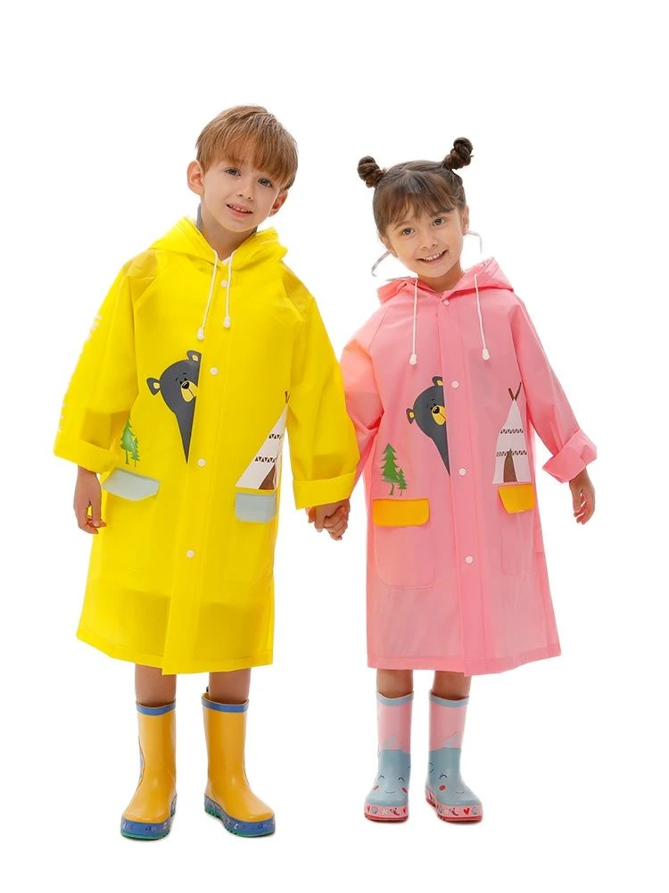 Baby Kids children Rainwear Waterproof Hooded Rain Coats Outwear Poncho Raincoat