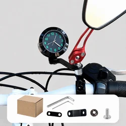Universal Waterproof Luminous Dial Aluminum Clock for Motorcycles and Bicycles (Black)