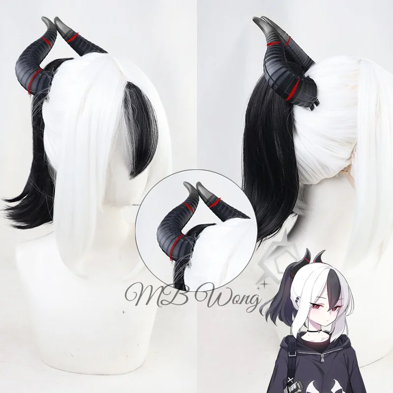

Game Blue Archive Onikata Kayo Cosplay Wig Headwear Role Play Silver Straight Hair Halloween Carnival Heat Resistant Custom Made