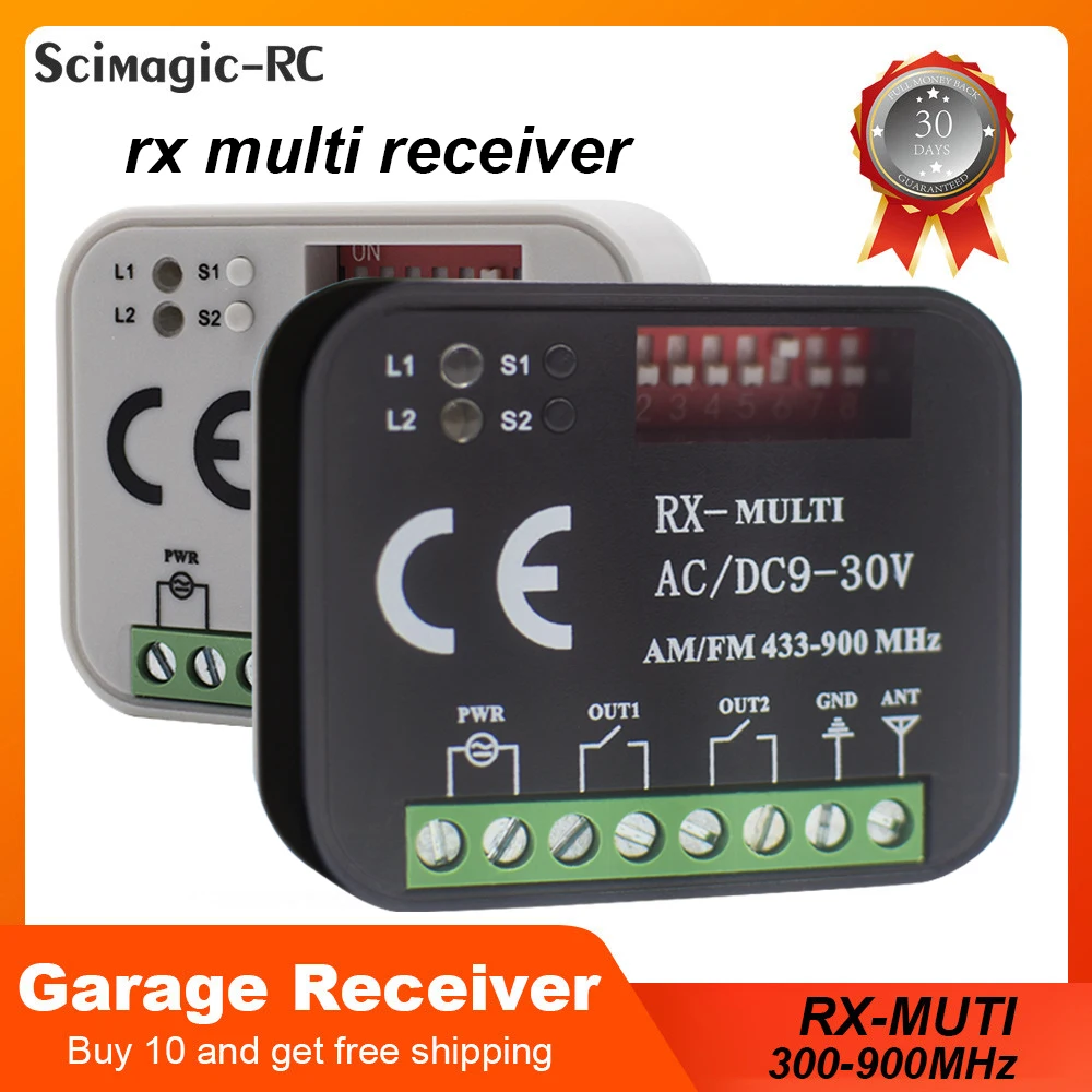 

Universal Garage Door Remote Control Receiver 2CH CoX Multi Frequency 300-868MHz