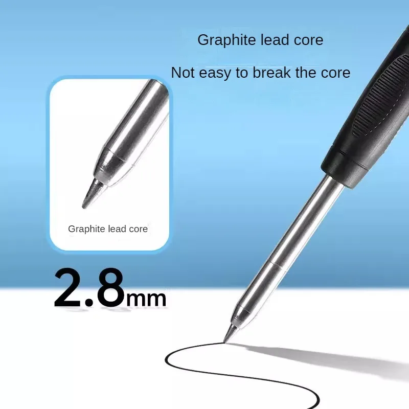 목수 기계식 펜슬, 목공 건축용 샤프너 포함, 긴 머리 목수 펜슬, 카와이 문구, 2.8mm