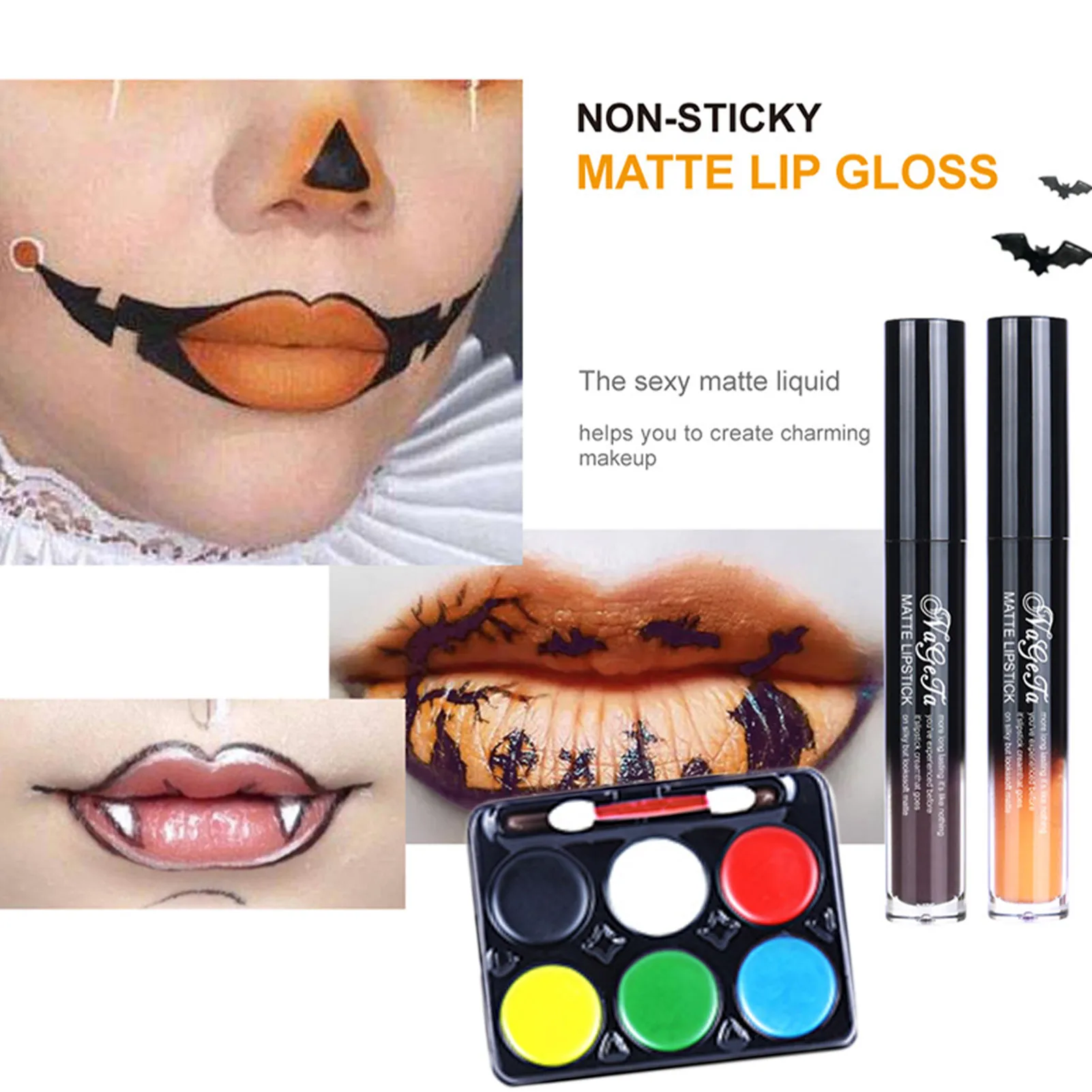 Halloween Makeup Kit Face Paint Palette Lip Gloss Halloween Makeup