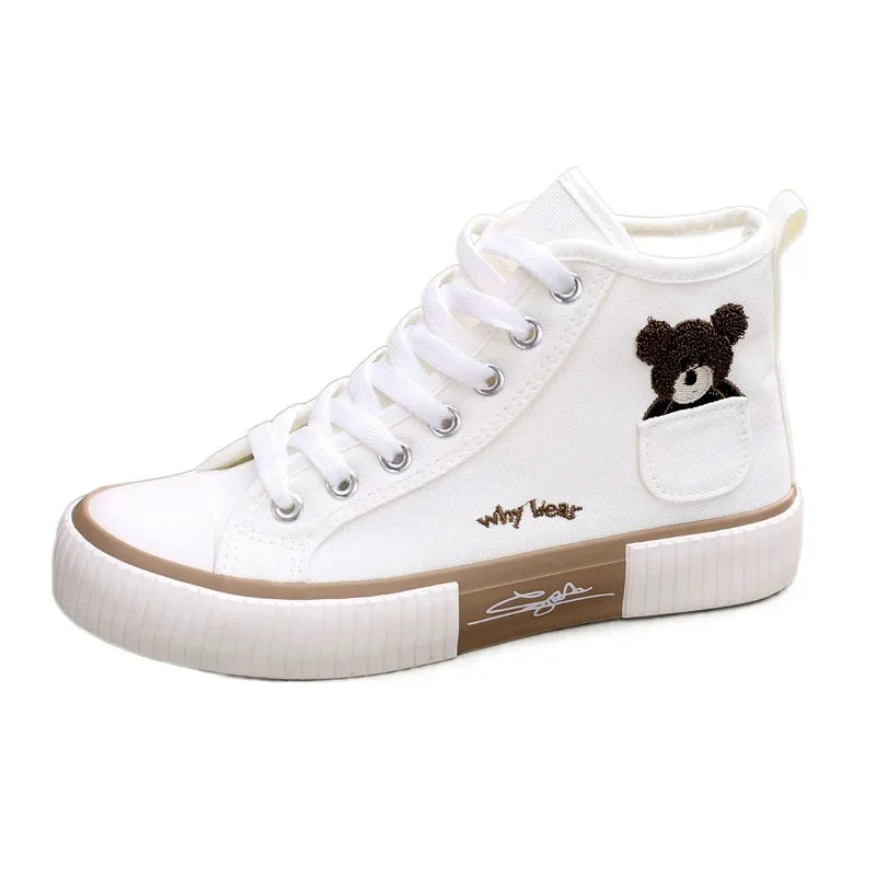Cute Canvas Shoes Women Breathable Sneakers Brand Sport Shoes for Woman Casual Vulcanized Shoe Flats High Top Zapatos Mujer 5