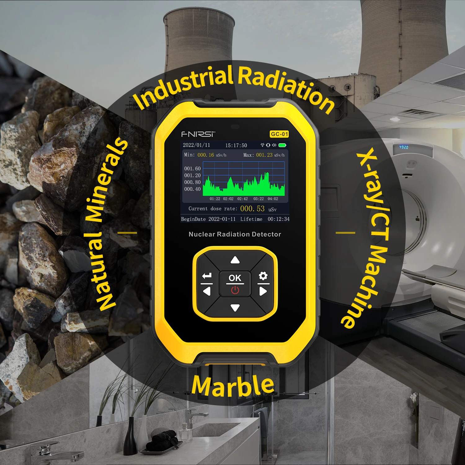 Geiger Counter Nuclear Radiation Detector X-ray Beta Gamma Detector Dosimeter Y-ray &beta;-ray Radioactive Tester radiation detector geiger counter