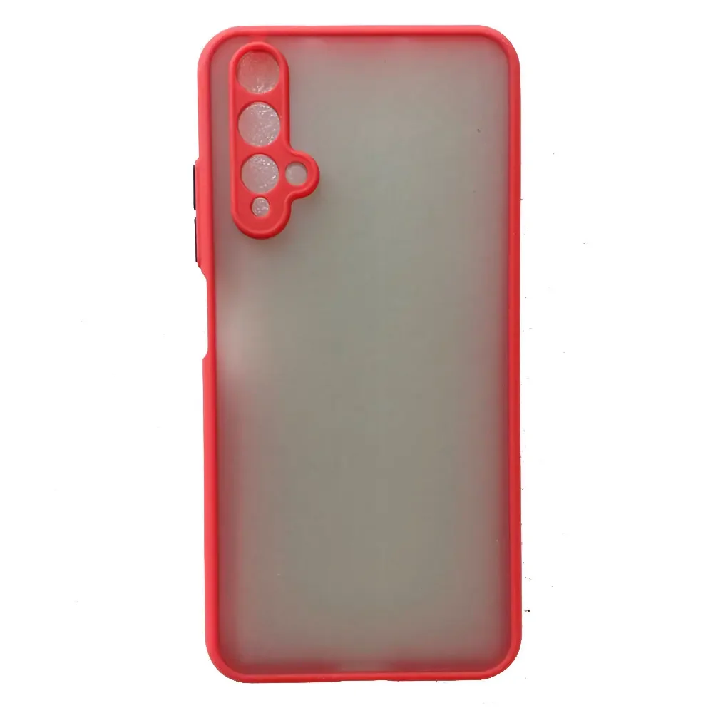 Frosted Translucent Shockproof Case with Silicone Frame and Hard Clear Cover