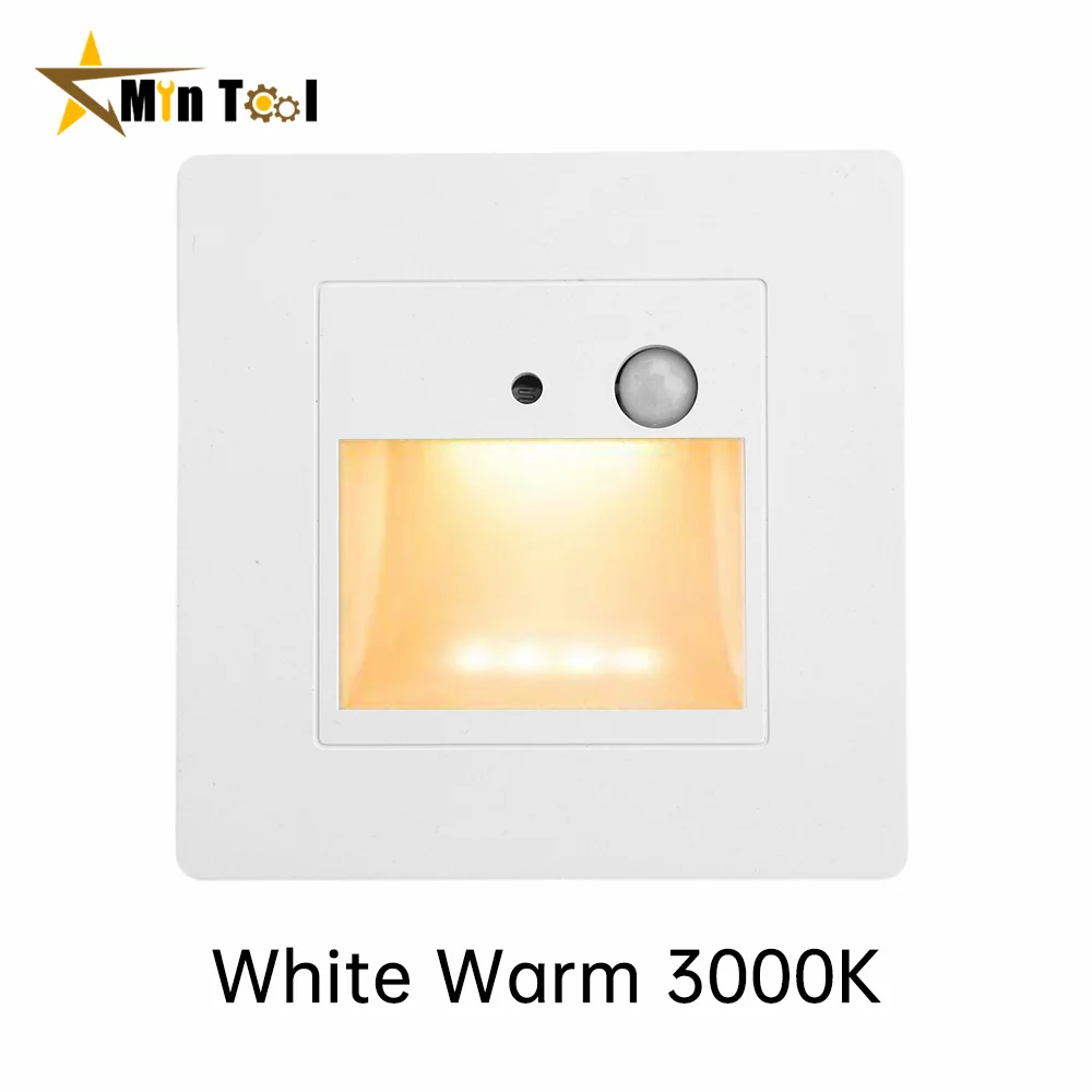 AC110V-240V PIR Motion Detector Sensor Led Stair Light Round Square Wall Corner Lamp Step Stairway Intelligent Night Lighting motion sensor light led light