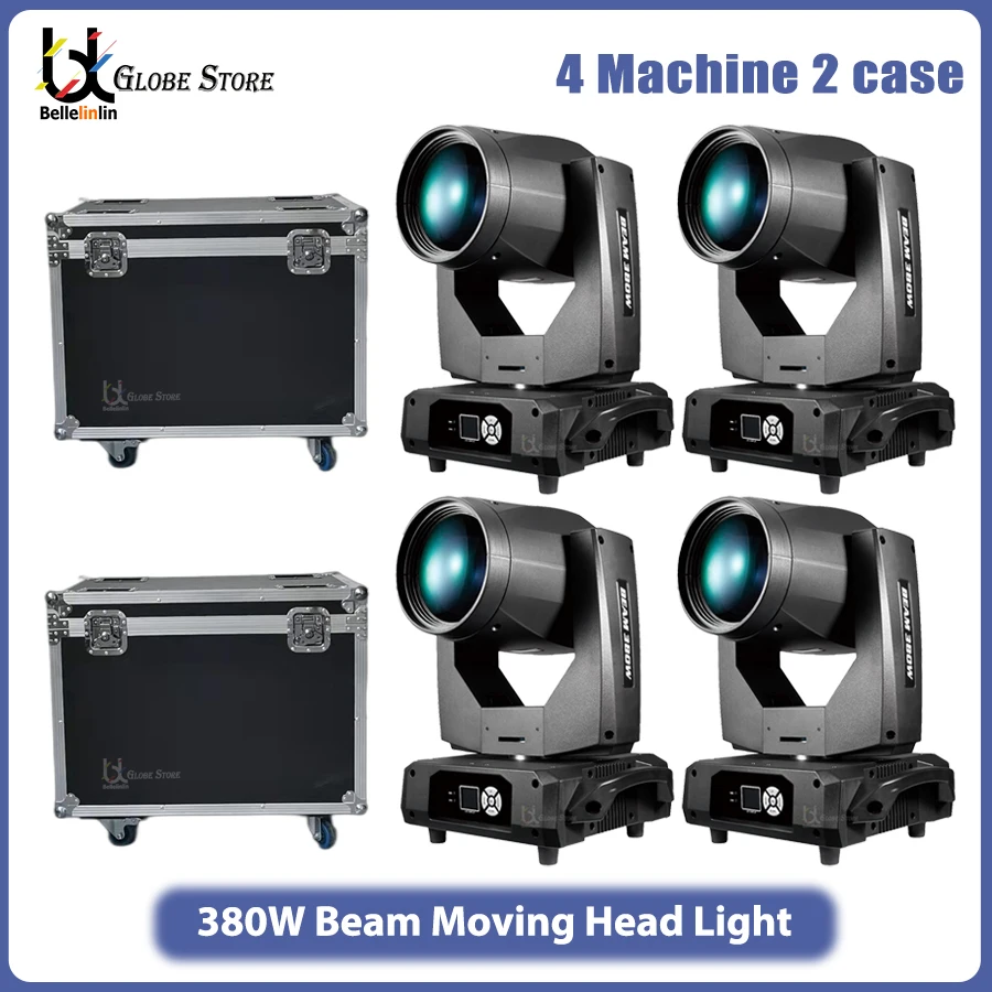 

0 Tax 4Pcs 17r Lyre 380w Beam 380W 20r Moving Head Light With Flight Case LED Moving Head Lighting Beam Spot Wash Stage Lights