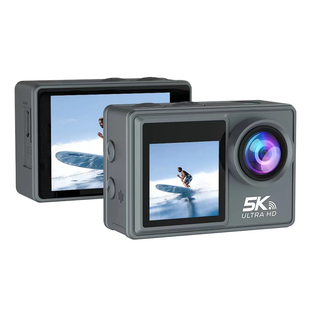 CERASTES 5K WiFi Anti-shake Action Camera 4K 60FPS Dual Screen 170° Wide Angle 30m Waterproof Sport Camera with Remote Control 5
