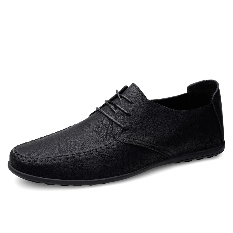 

Leather Men Shoes Fashion Formal Men Shoes Moccasins Italian Breathable Male Driving Shoes Black Plus Size 38-47