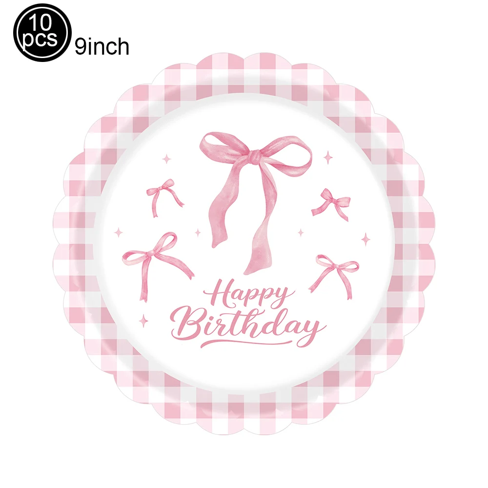 Elegant Pink Bow Cake Toppers - Princess-Themed Party Decorations