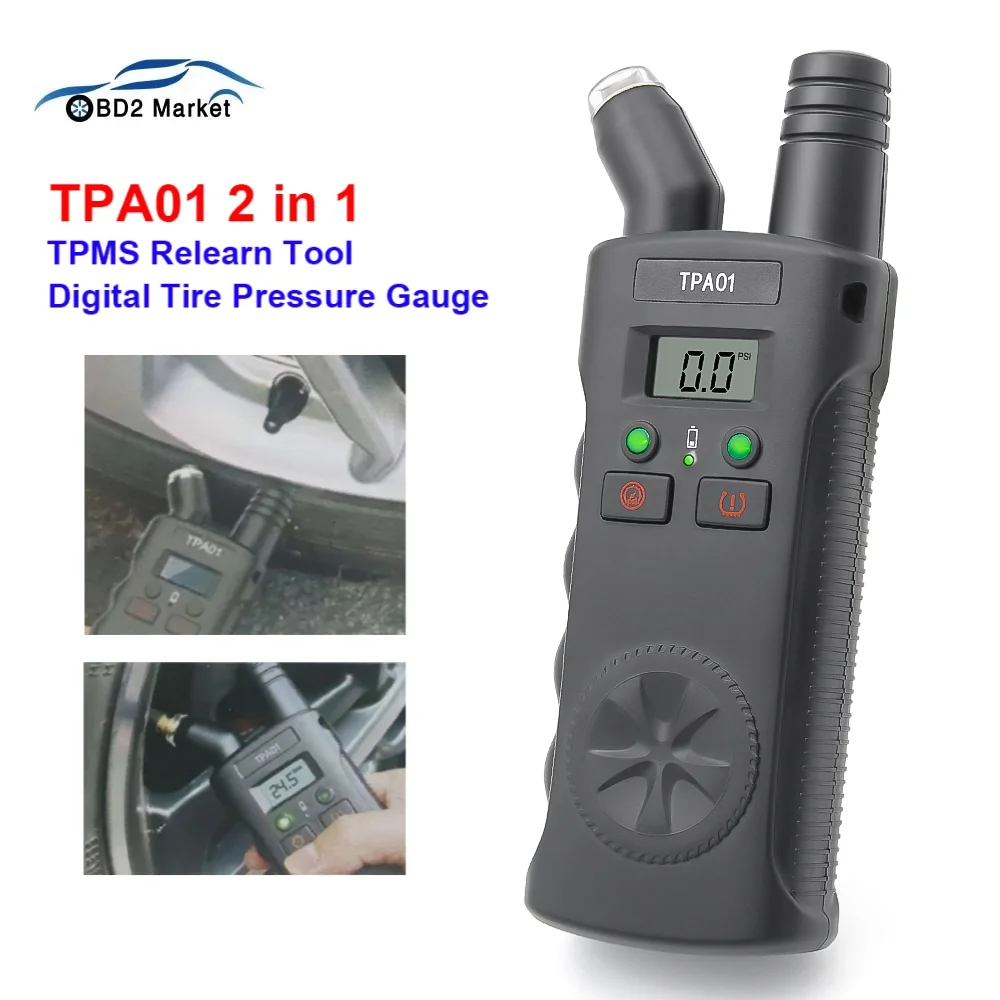 

TPA01 TPMS переучить 2 в 1 инструмент активации Плюс Цифровой Датчик давления воздуха в шинах Система мониторинга давления в шинах TPMS PK el50448