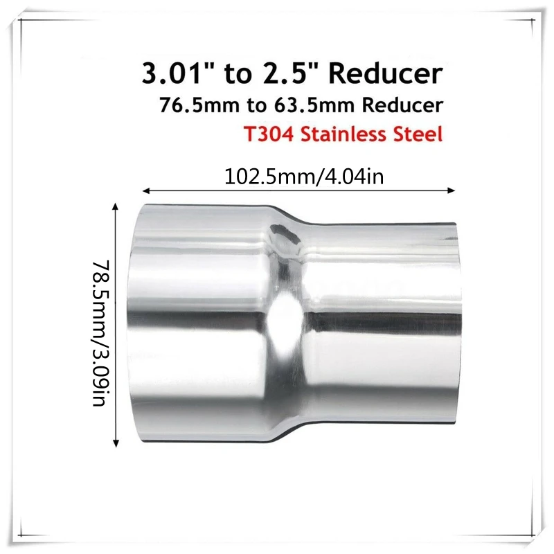 2.5 to 3 inch Stainless Steel Reducer Straight Coupler Hose  2.5″ to 3″(63-76mm) Exhaust Pipe to Component Adapter F19A