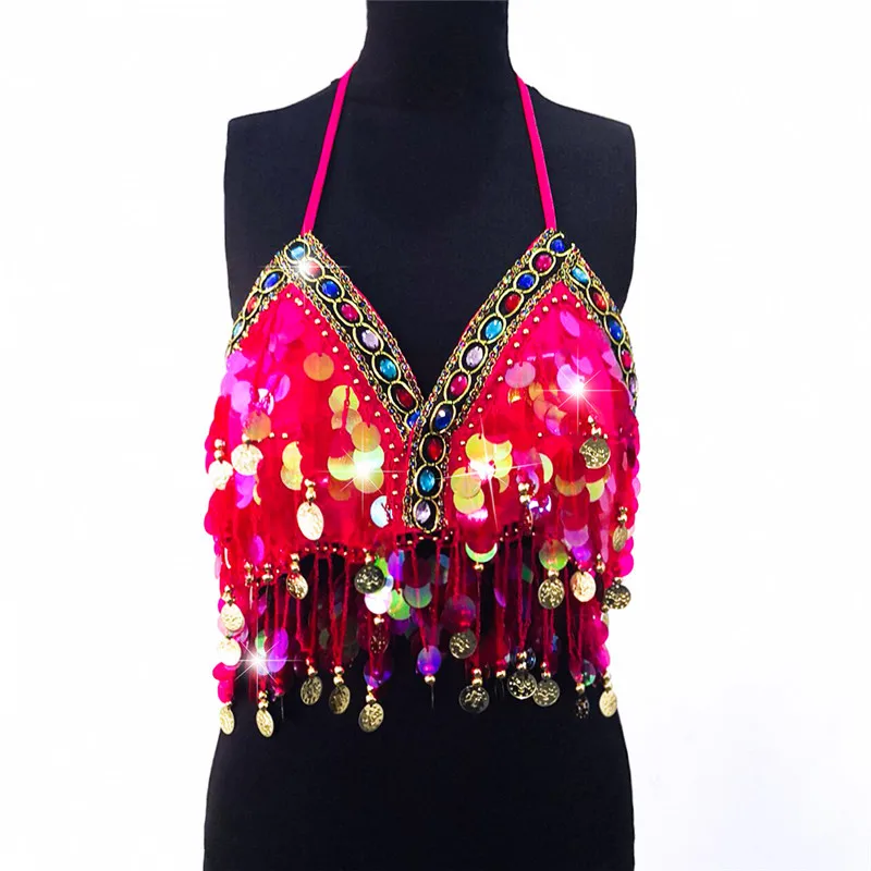 New Original Handmade Gemstone Sequins Colorful Beads Bikini Inner Women's Tank Top