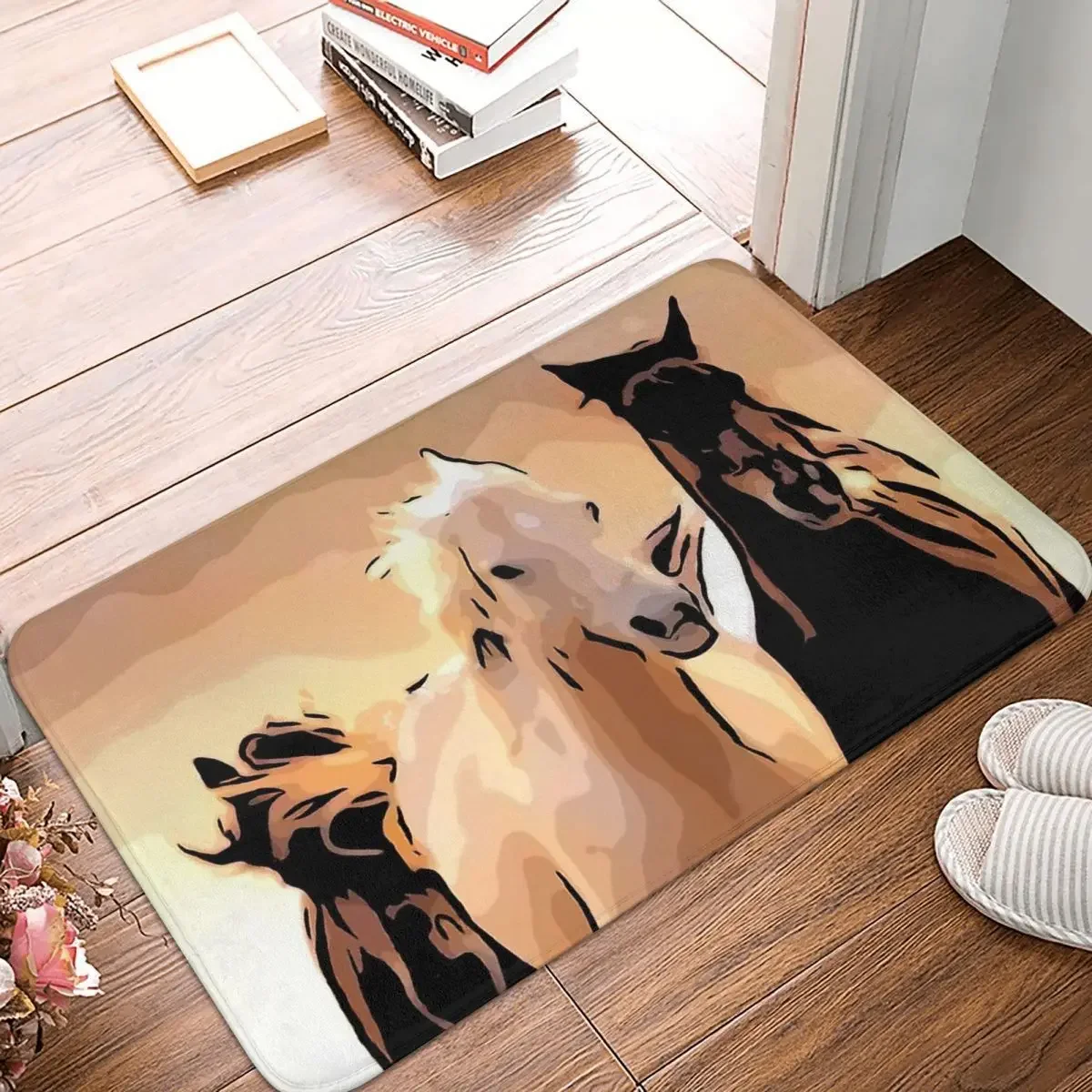 

Galloping Horse Running Non-Slip Carpet Abstract Drawing Requested Doormat Bedroom Bathroom Mat Welcome Decor Rug