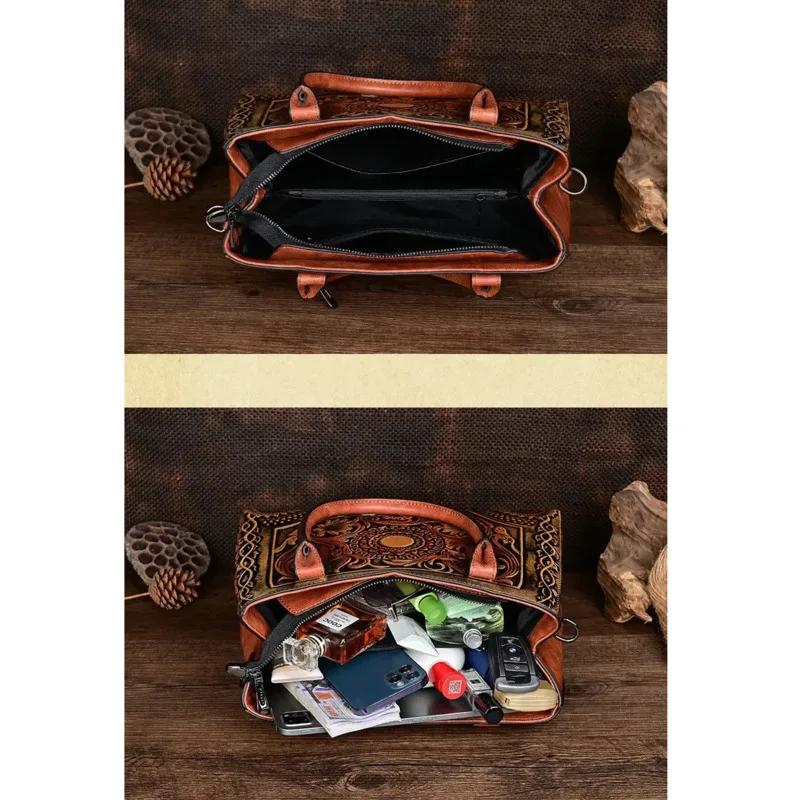 MOTAORA Embossed Luxury Designer Leather Bags Women's Handbags Trend 2024 New Handmade Vintage Handbag Women Shoulder Bag Female