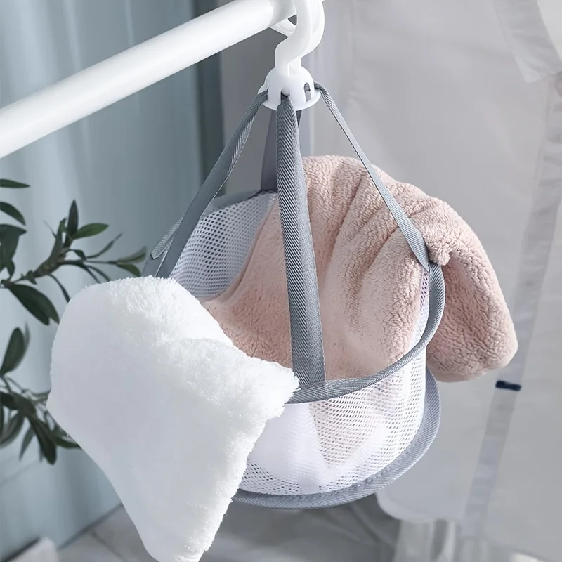 1pc Modern Circular Mesh Laundry Sorter with Multiple Components, Hanging Clothes Rack 4