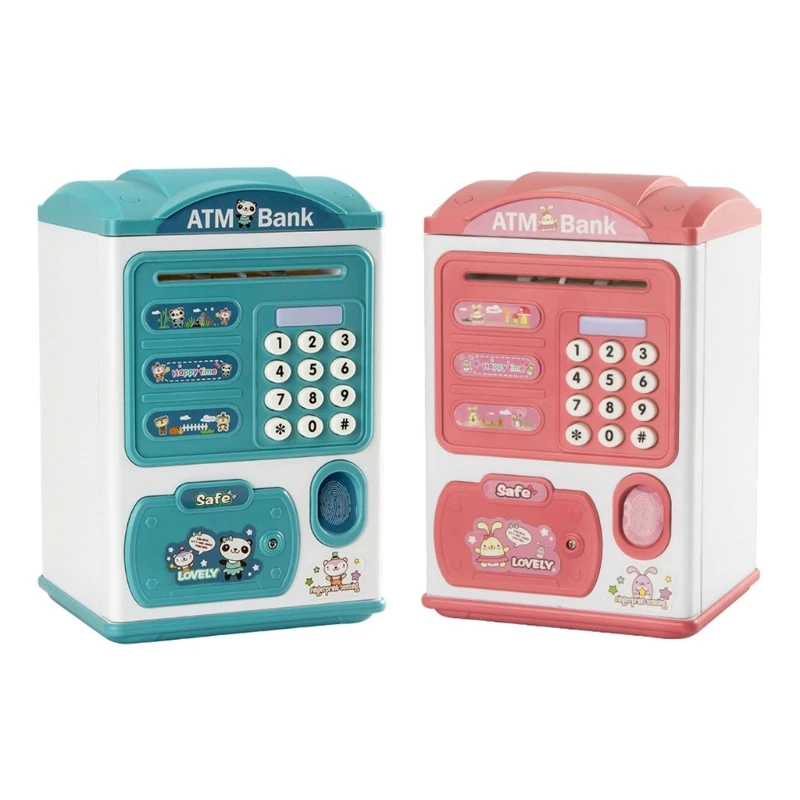 Kids Piggy Bank Electronic Password Fingerprint Small ATM Toy Cash Coin