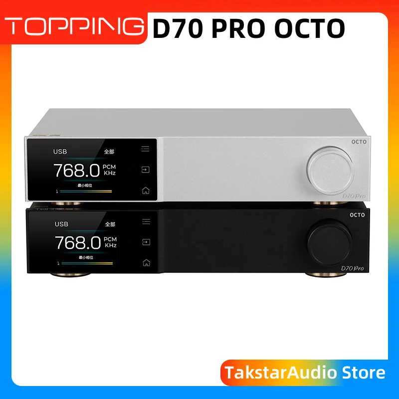 TOPPING D70 PRO OCTO HiFi DAC Bluetooth 5.1 Support LDAC with RCA XLR Output Hi-res Audio Decoder PCM768 DSD512 Remote Control