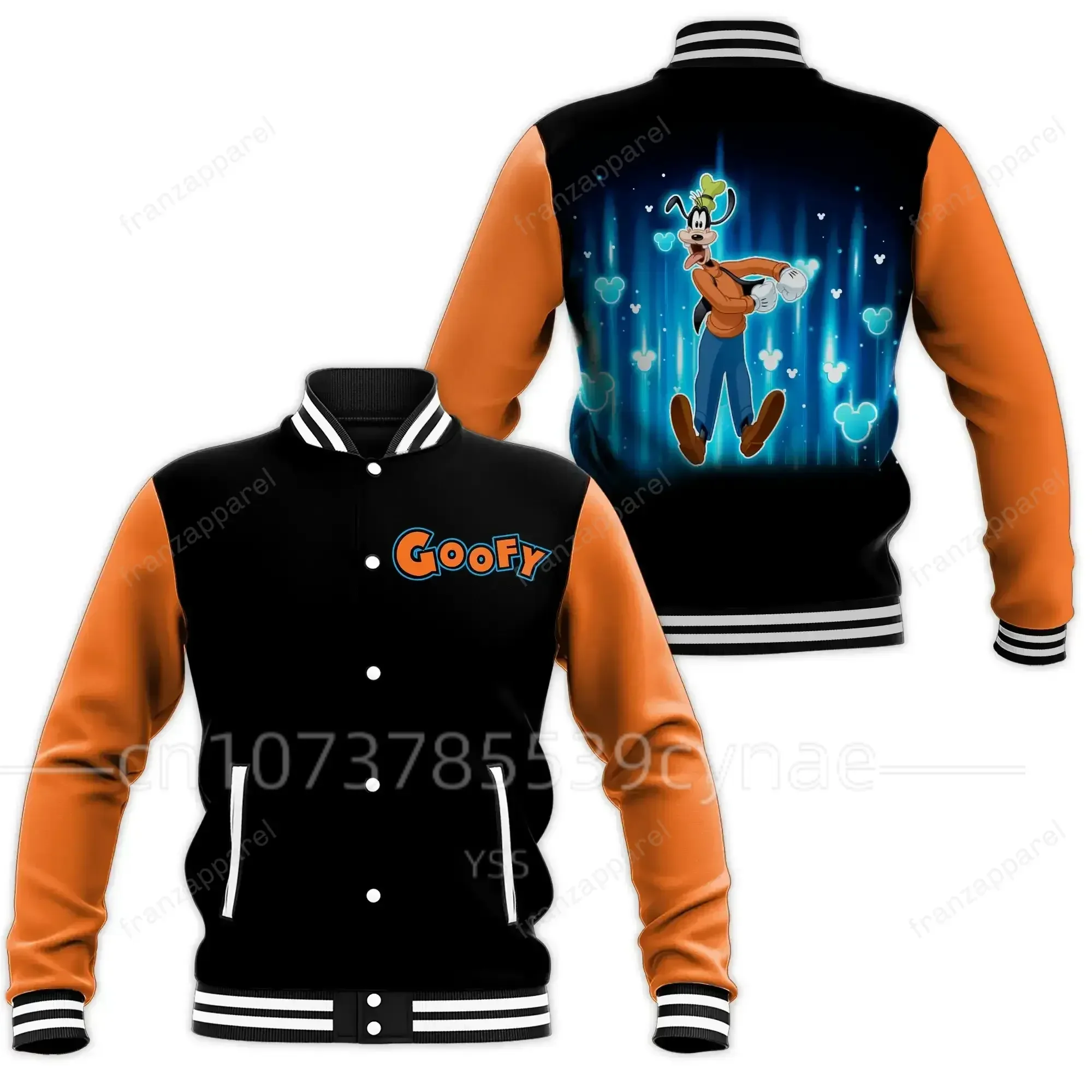 

Goofy Baseball Jacket Men's Women Hip Hop Harajuku Jacket Disney Baseball Uniform Streetwear Boys Girls Loose Coats